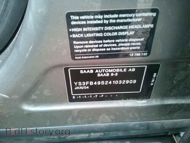 2004 SAAB 9 3 - VIN: YS3FB49S241032909 - Фото 10
