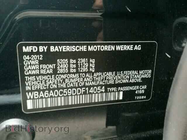 2013 BMW 6 SERIES - VIN: WBA6A0C59DDF14054 - Фото 10