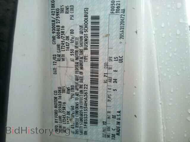 2004 FORD ECONOLINE - VIN: 1FBSS31S54HA36122 - Photo 10
