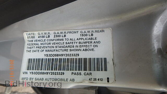2000 SAAB 9 3 - VIN: YS3DD58H9Y2023329 - Фото 9