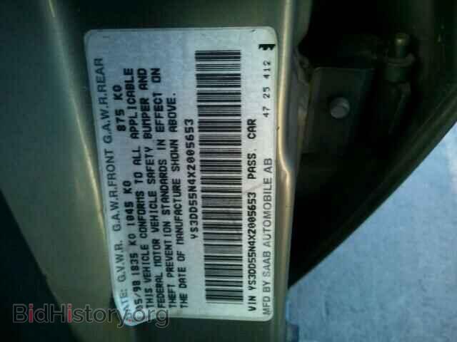 1999 SAAB 9 3 - VIN: YS3DD55N4X2005653 - Фото 10