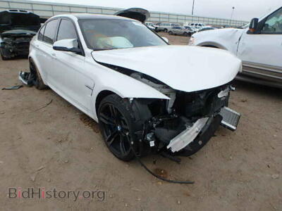 2015 BMW M3, белый — VIN WBS3C9C51FP805868, Copart