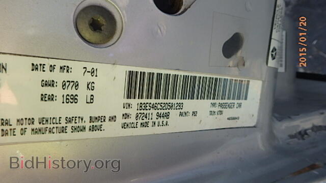 2002 DODGE NEON - VIN: 1B3ES46C52D501293 - Фото 9