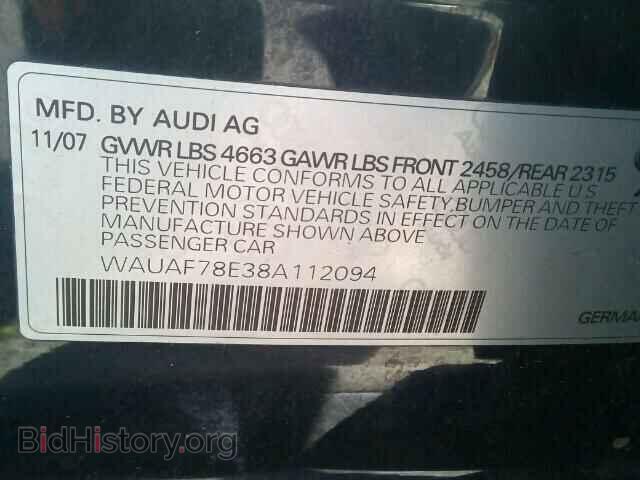 2008 AUDI A4 - VIN: WAUAF78E38A112094 - Фото 10