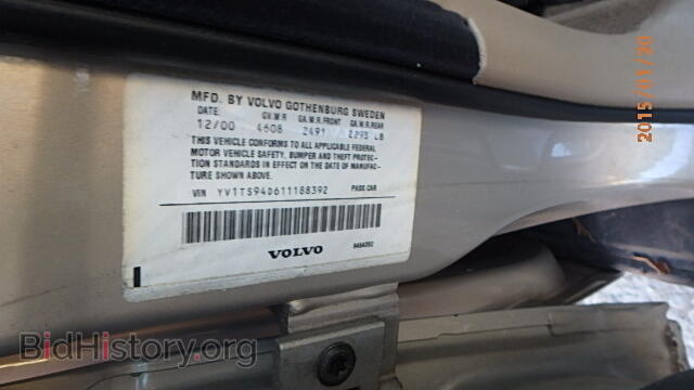 2001 VOLVO S80 - VIN: YV1TS94D611188392 - Фото 9