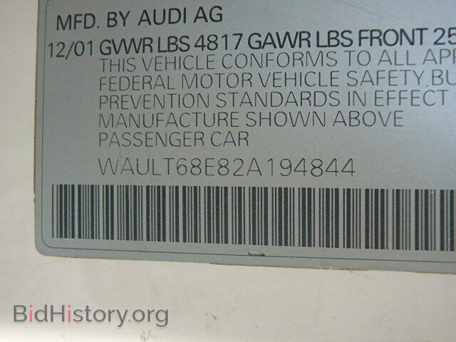 2002 AUDI A4 - VIN: WAULT68E82A194844 - Photo 10