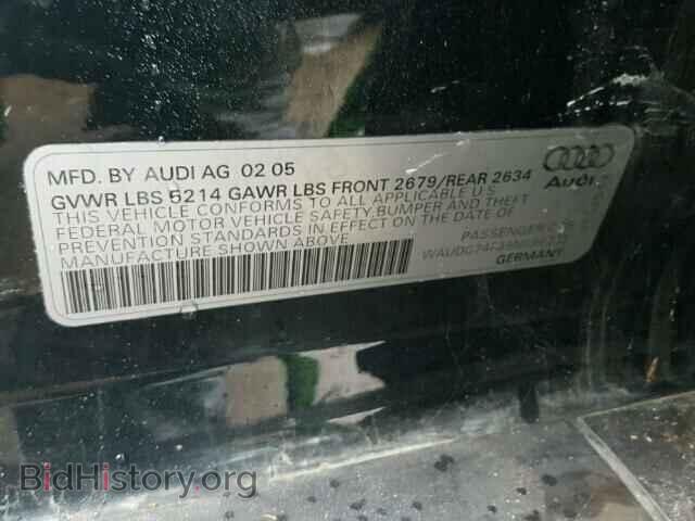 2005 AUDI A6 - VIN: WAUDG74F35N094242 - Фото 9