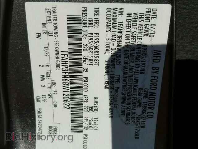 2011 FORD FOCUS - VIN: 1FAHP3FN6BW120622 - Фото 9