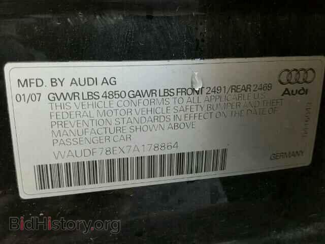 2007 AUDI A4 - VIN: WAUDF78EX7A178864 - Фото 9