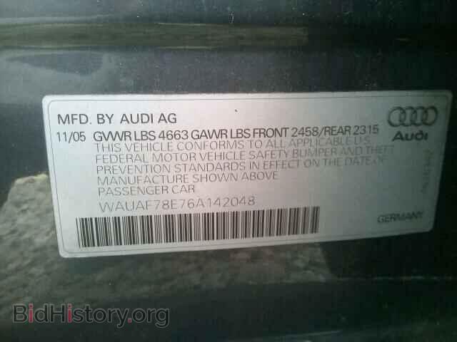 2006 AUDI A4 - VIN: WAUAF78E76A142048 - Фото 10