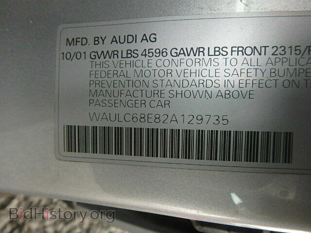 2002 AUDI A4 - VIN: WAULC68E82A129735 - Photo 10