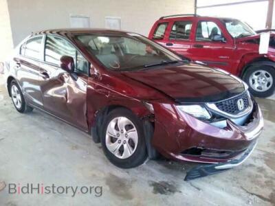 2013 Honda CIVIC Civic LX, красный — VIN 19XFB2F52DE043545, Copart