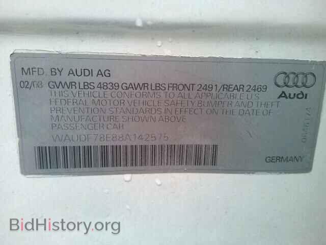 2008 AUDI A4 - VIN: WAUDF78E88A142575 - Фото 10