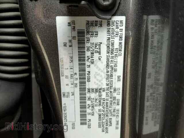 2013 FORD FOCUS - VIN: 1FADP3F27DL224108 - Photo 9