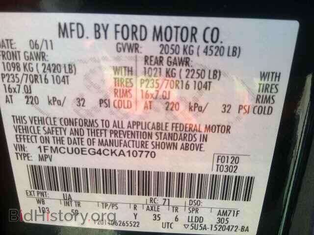 2012 FORD ESCAPE - VIN: 1FMCU0EG4CKA10770 - Photo 10