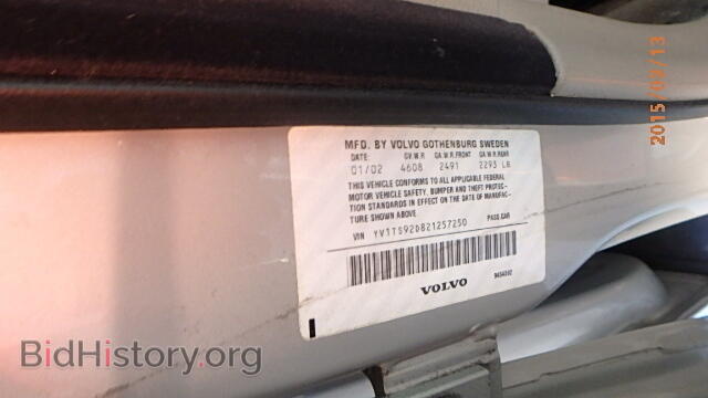 2002 VOLVO S80 - VIN: YV1TS92D821257250 - Фото 9