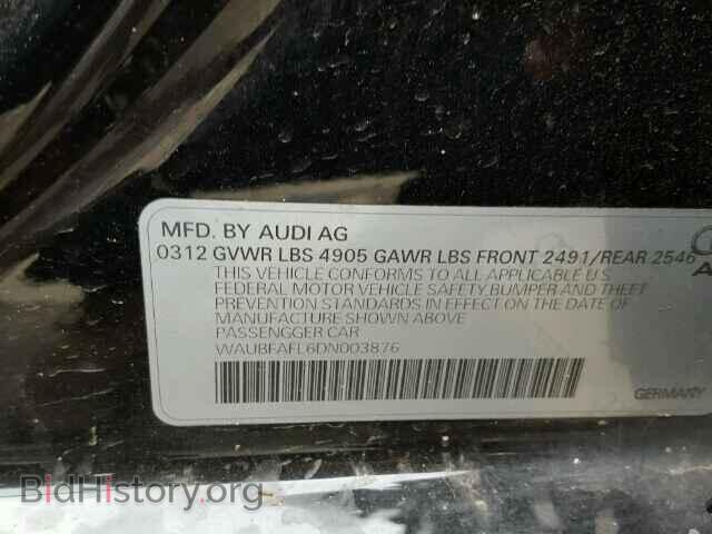 2013 AUDI A4 - VIN: WAUBFAFL6DN003876 - Фото 10