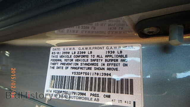 2001 SAAB 9 3 - VIN: YS3DP75G117013904 - Фото 9