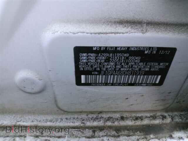2013 SUBARU IMPREZA - VIN: JF1GPAA68DH831939 - Фото 9
