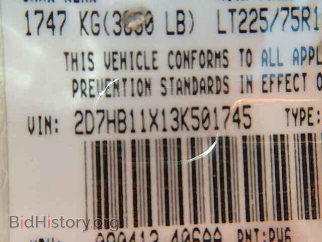 2003 DODGE RAM VAN - VIN: 2D7HB11X13K501745 - Фото 10