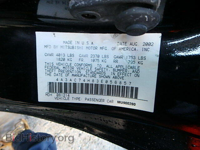 2003 MITSUBISHI ECLIPSE - VIN: 4A3AC74H83E056857 - Photo 9