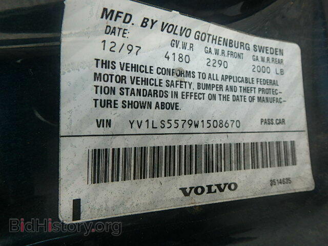 1998 VOLVO S70 - VIN: YV1LS5579W1508670 - Фото 9