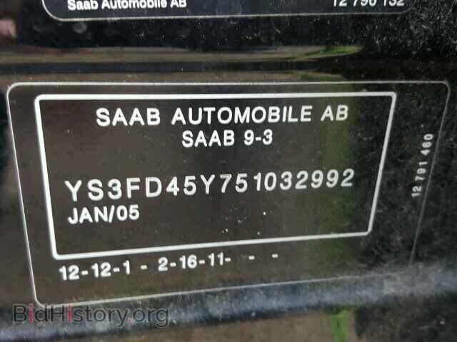 2005 SAAB 9 3 - VIN: YS3FD45Y751032992 - Фото 9