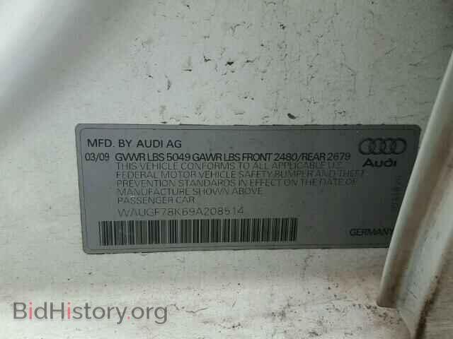 2009 AUDI A4 - VIN: WAUGF78K69A208514 - Фото 10