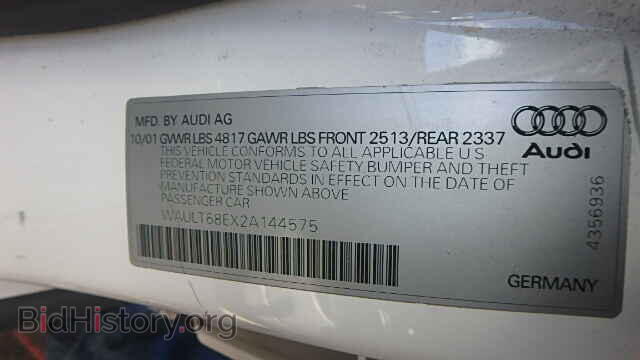 2002 AUDI A4 - VIN: WAULT68EX2A144575 - Photo 9