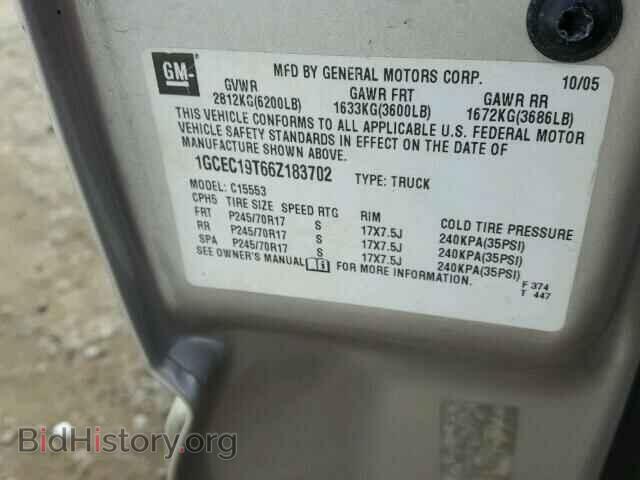 2006 CHEVROLET SILVERADO - VIN: 1GCEC19T66Z183702 - Фото 10