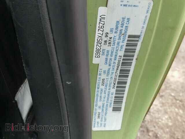 2000 VOLKSWAGEN BEETLE - VIN: 3VWCD21C7YM420012 - Фото 10