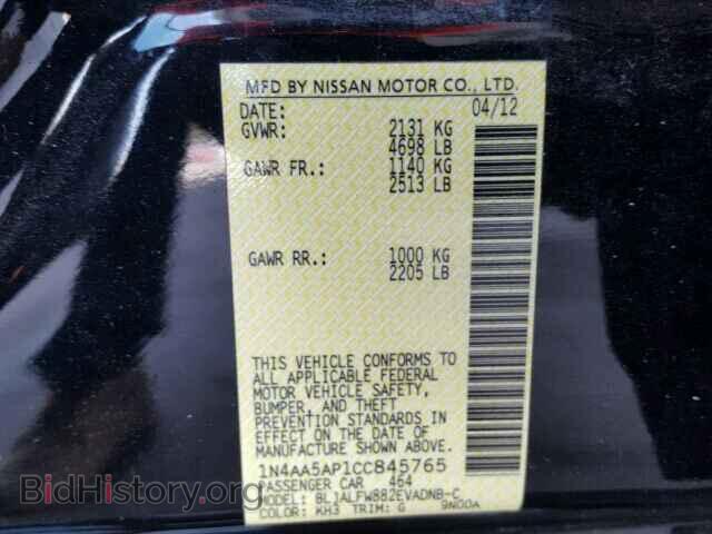 2012 NISSAN MAXIMA - VIN: 1N4AA5AP1CC845765 - Фото 9