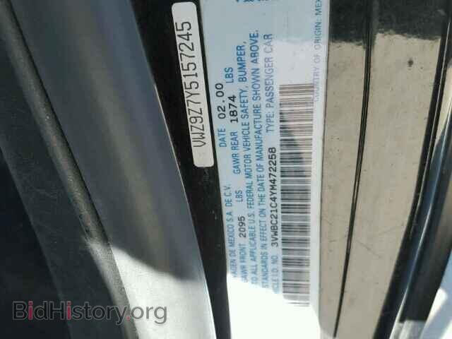 2000 VOLKSWAGEN BEETLE - VIN: 3VWBC21C4YM472258 - Фото 9