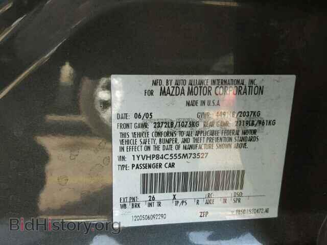 2005 MAZDA 6 - VIN: 1YVHP84C555M73527 - Фото 9