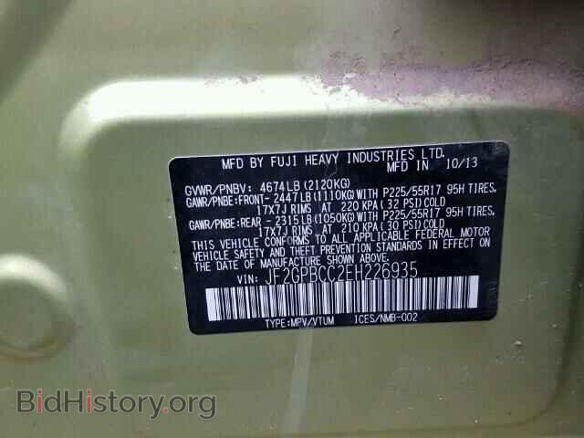2014 SUBARU XV - VIN: JF2GPBCC2EH226935 - Фото 10