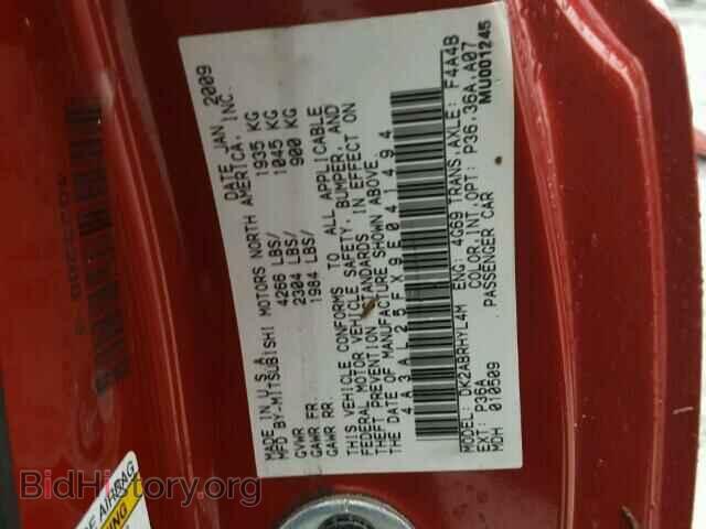 2009 MITSUBISHI ECLIPSE - VIN: 4A3AL25FX9E041494 - Фото 10