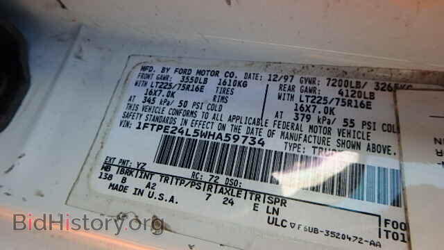 1998 FORD ECONOLINE - VIN: 1FTPE24L5WHA59734 - Фото 9