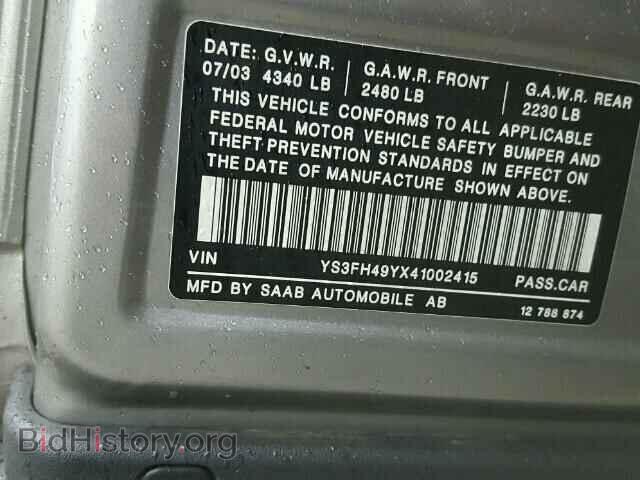 2004 SAAB 9 3 - VIN: YS3FH49YX41002415 - Фото 10