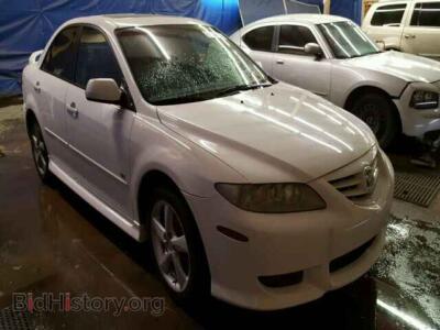 2005 Mazda 6 MAZDA6S, white — VIN 1YVHP80D655M03369, Copart