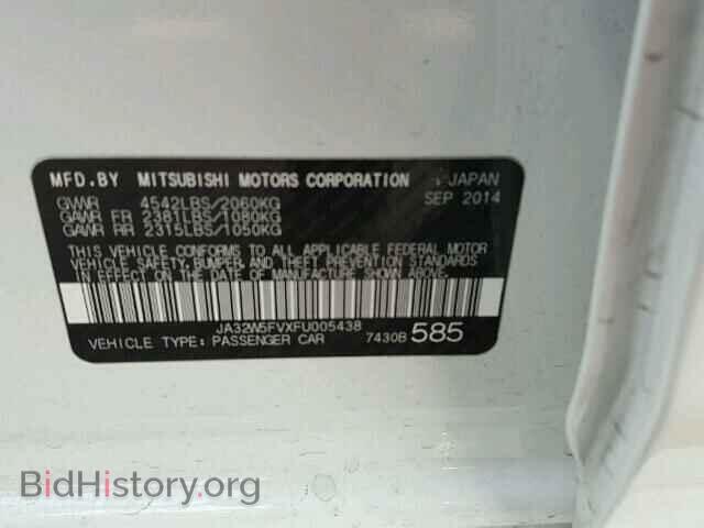 2015 MITSUBISHI EVO - VIN: JA32W5FVXFU005438 - Фото 9