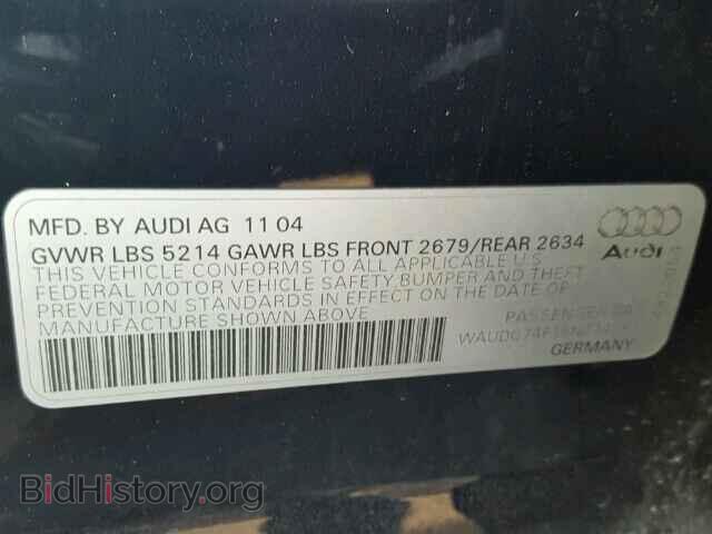 2005 AUDI A6 - VIN: WAUDG74F15N074281 - Фото 9