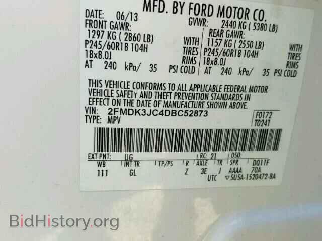 2013 FORD EDGE - VIN: 2FMDK3JC4DBC52873 - Photo 10