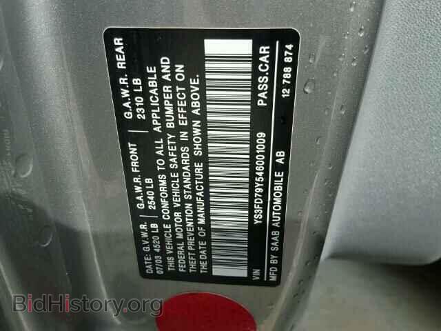 2004 SAAB 9 3 - VIN: YS3FD79Y546001009 - Фото 10