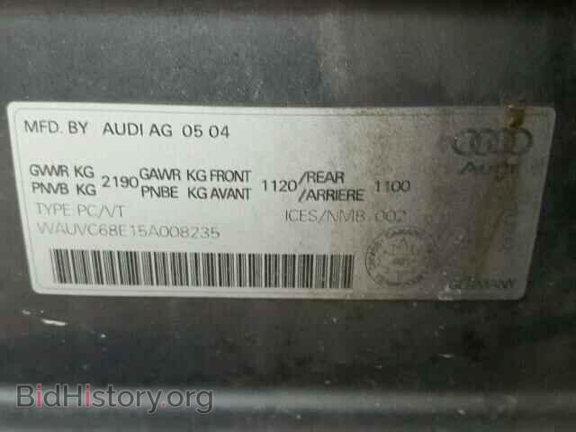 2005 AUDI A4 - VIN: WAUVC68E15A008235 - Фото 10