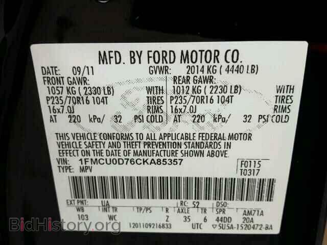 2012 FORD ESCAPE - VIN: 1FMCU0D76CKA85357 - Photo 10