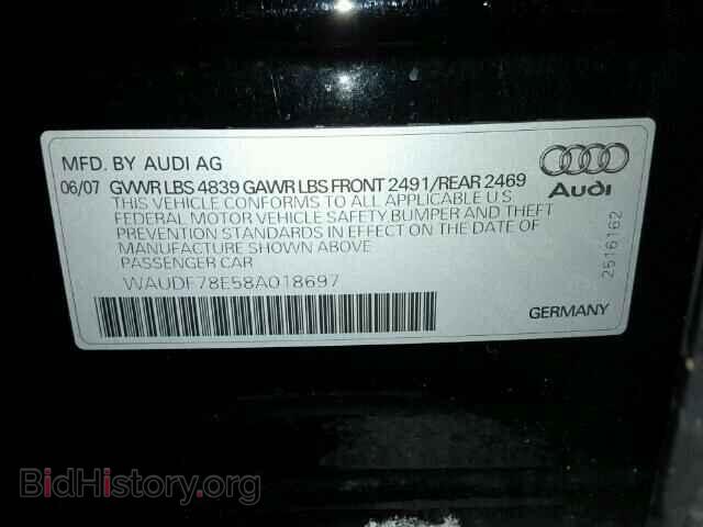 2008 AUDI A4 - VIN: WAUDF78E58A018697 - Photo 10