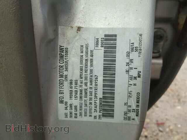 2000 FORD ESCORT - VIN: 3FAFP13P9YR189267 - Фото 10