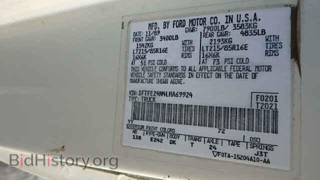 1990 FORD ECONOLINE - VIN: 1FTFE24N4LHA69924 - Фото 9