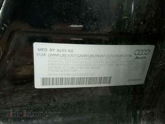 2005 AUDI A4 - VIN: WAUDF68E65A465416 - Фото 10