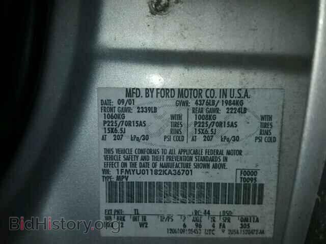 2002 FORD ESCAPE - VIN: 1FMYU01182KA36701 - Фото 10
